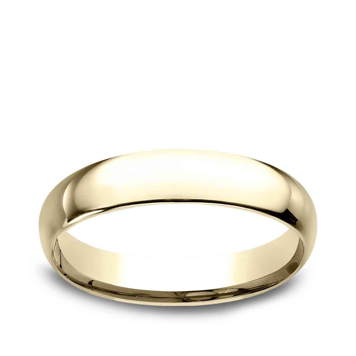 Benchmark Men's 4mm Dome Comfort Fit Polished Wedding Ring in 14K Yellow Gold