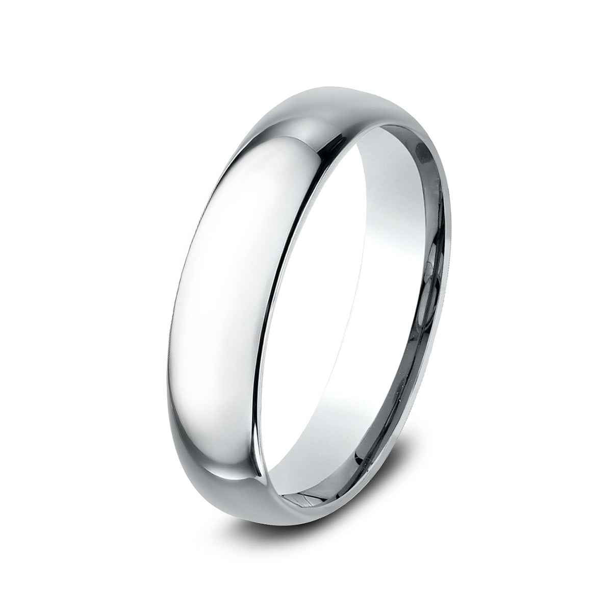Benchmark Men's 5mm Dome Comfort Fit Polished Wedding Ring in 10K White Gold