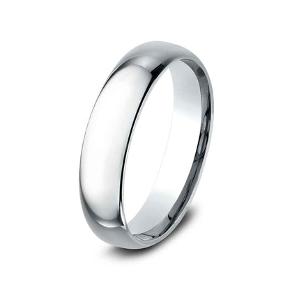 Benchmark Men's 5mm Dome Comfort Fit Polished Wedding Ring in 10K White Gold