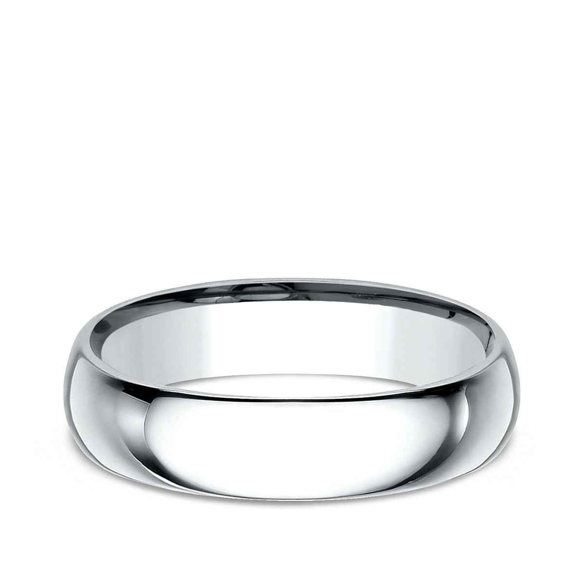 Benchmark Men's 5mm Dome Comfort Fit Polished Wedding Ring in 10K White Gold