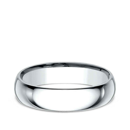 Benchmark Men's 5mm Dome Comfort Fit Polished Wedding Ring in 10K White Gold
