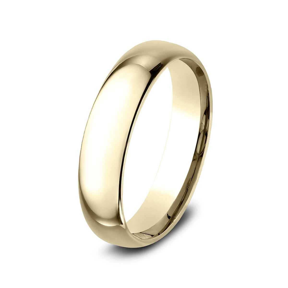 Benchmark Men's 5mm Dome Comfort Fit Polished Wedding Ring in 10K Yellow Gold