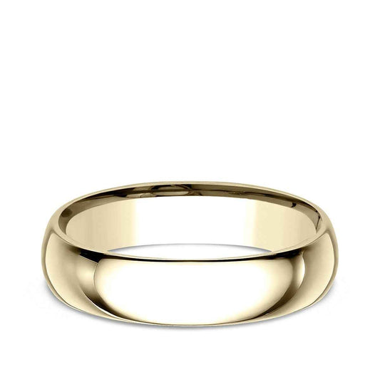 Benchmark Men's 5mm Dome Comfort Fit Polished Wedding Ring in 10K Yellow Gold