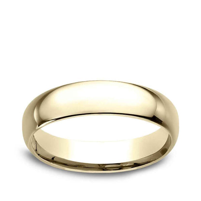 Benchmark Men's 5mm Dome Comfort Fit Polished Wedding Ring in 14K Yellow Gold