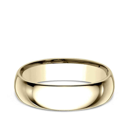 Benchmark Men's 6mm Dome Comfort Fit Polished Wedding Ring in 10K Yellow Gold