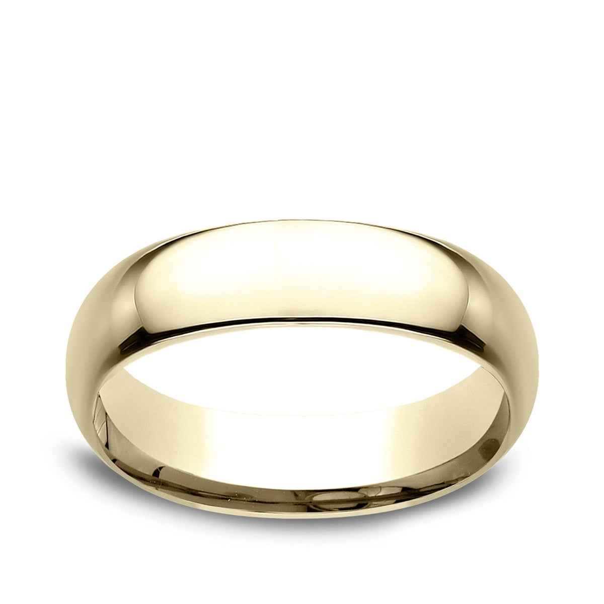 Benchmark Men's 6mm Dome Comfort Fit Polished Wedding Ring in 10K Yellow Gold