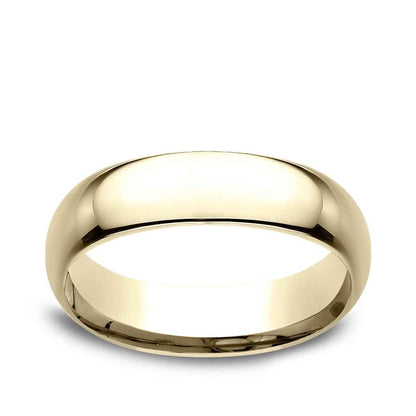 Benchmark Men's 6mm Dome Comfort Fit Polished Wedding Ring in 10K Yellow Gold
