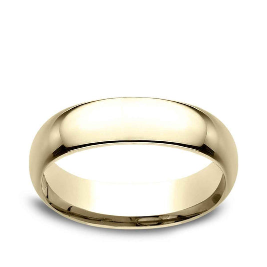 Benchmark Men's 6mm Dome Comfort Fit Polished Wedding Ring in 10K Yellow Gold