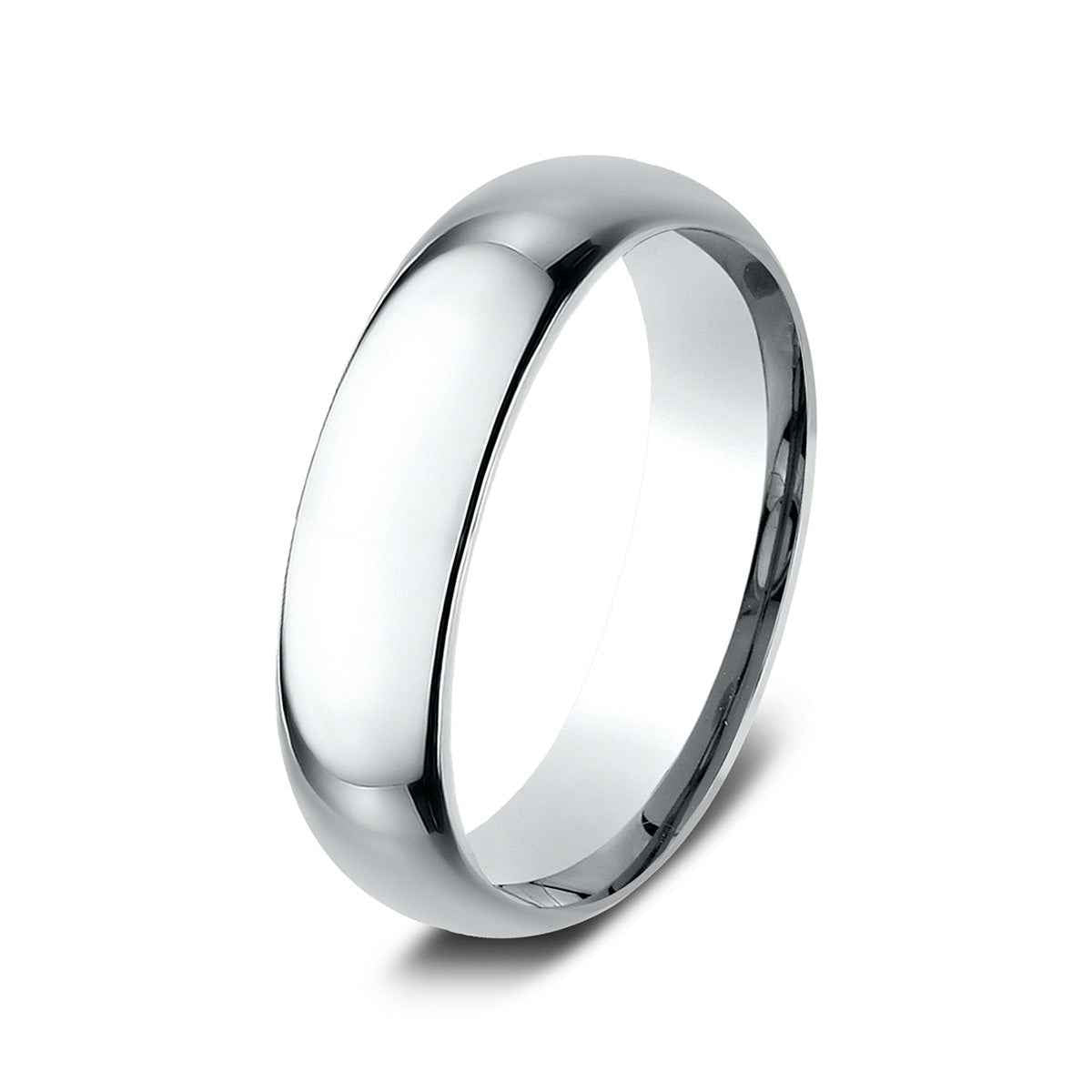 Benchmark Men's 6mm Dome Comfort Fit Polished Wedding Ring in 14K White Gold