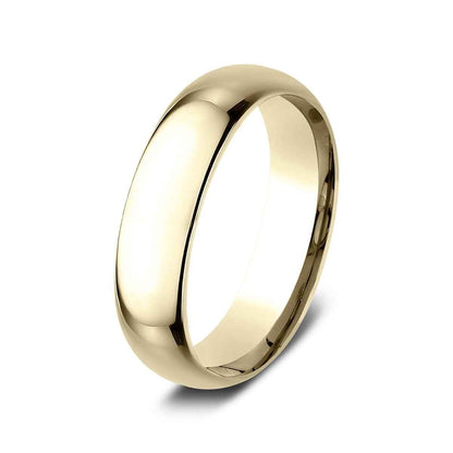 Benchmark Men's 6mm Dome Comfort Fit Polished Wedding Ring in 14K Yellow Gold