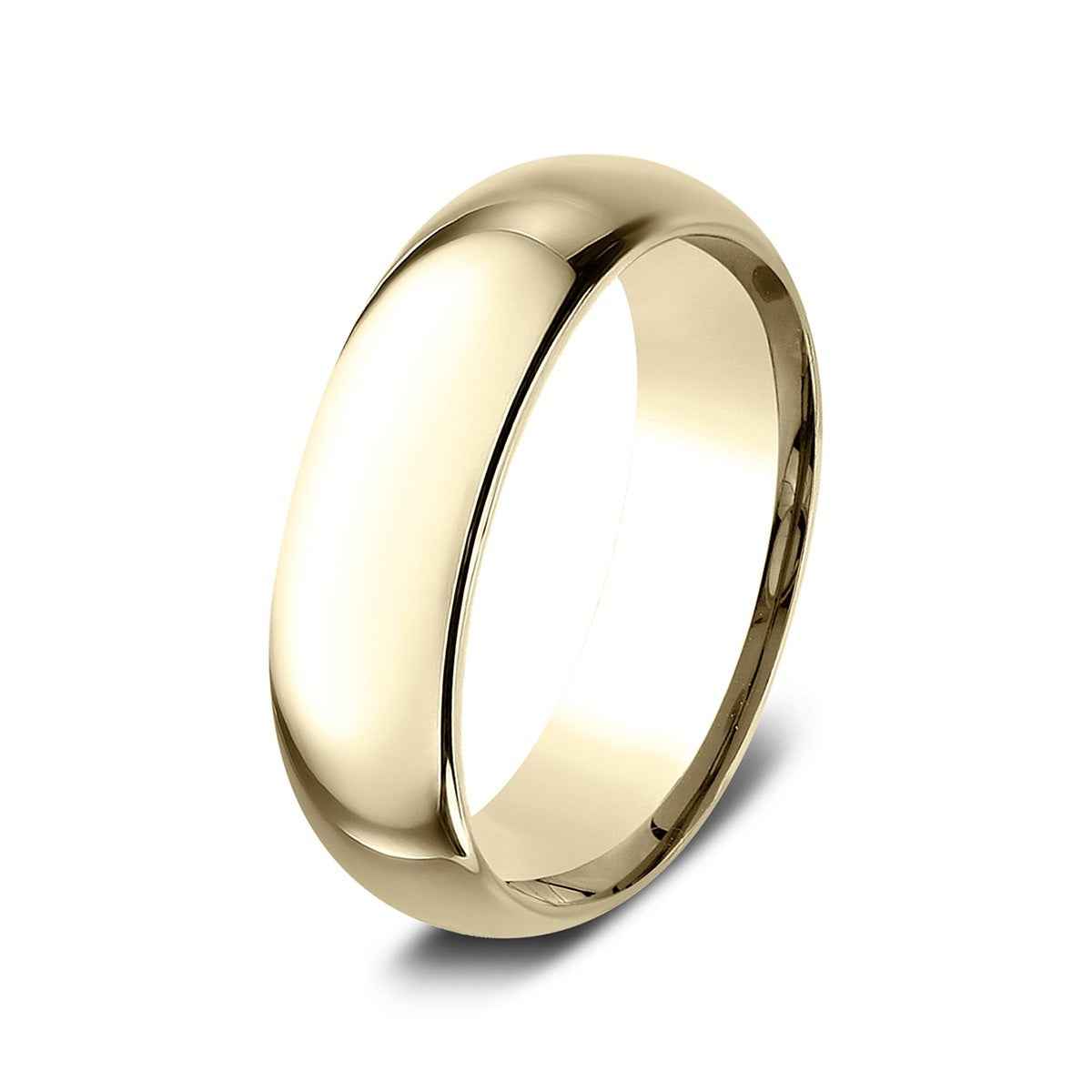 Benchmark Men's 7mm Dome Comfort Fit Polished Wedding Ring in 10K Yellow Gold