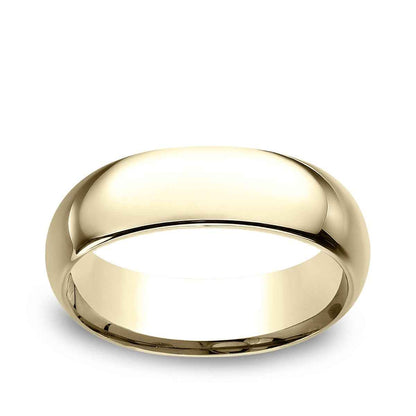 Benchmark Men's 7mm Dome Comfort Fit Polished Wedding Ring in 10K Yellow Gold