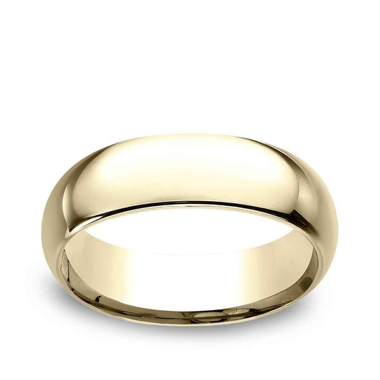 Benchmark Men's 7mm Dome Comfort Fit Polished Wedding Ring in 10K Yellow Gold