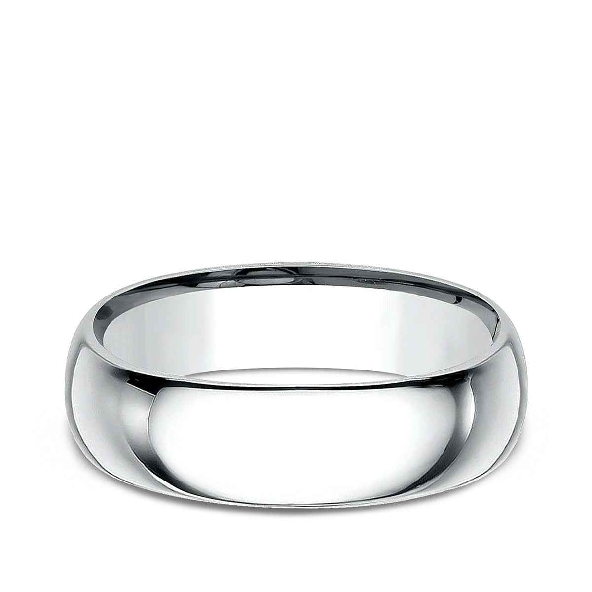 Benchmark Men's 7mm Dome Comfort Fit Polished Wedding Ring in 14K White Gold