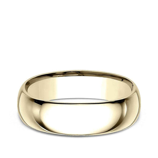 Benchmark Men's 7mm Dome Comfort Fit Polished Wedding Ring in 14K Yellow Gold