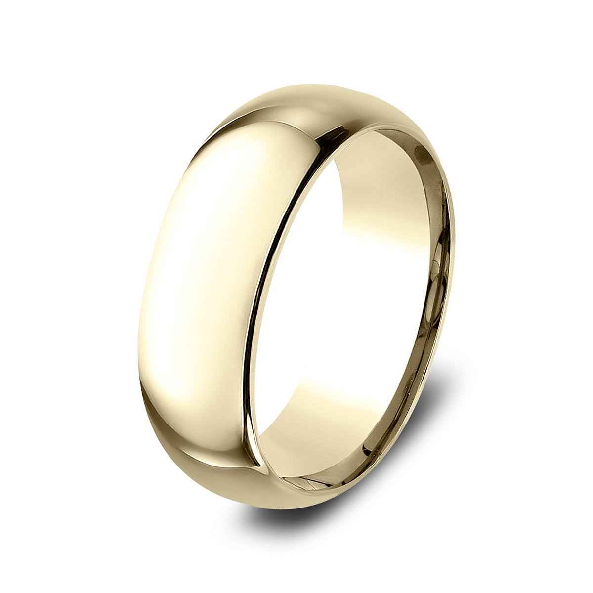 Benchmark Men's 8mm Dome Comfort Fit Polished Wedding Ring in 14K Yellow Gold
