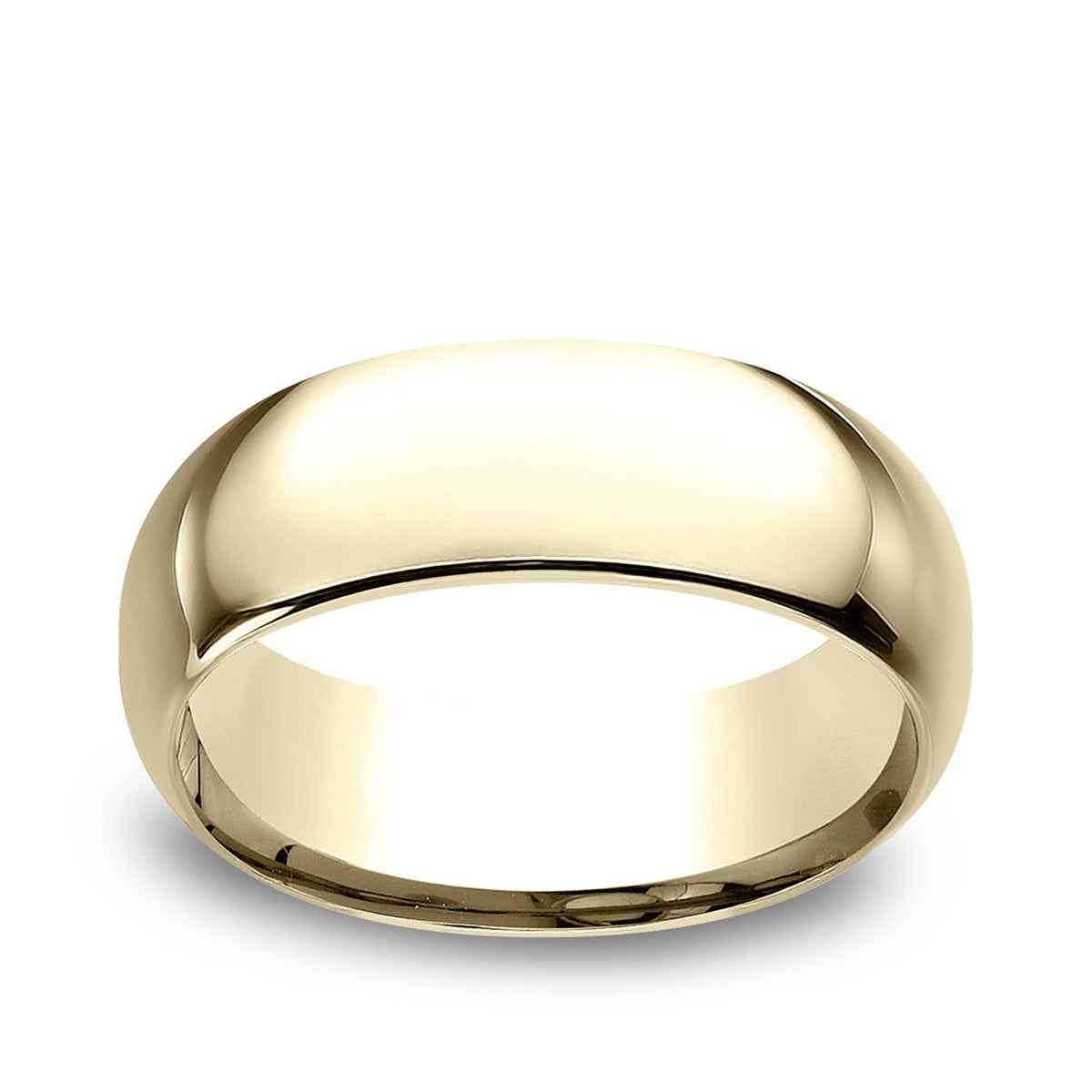 Benchmark Men's 8mm Dome Comfort Fit Polished Wedding Ring in 14K Yellow Gold