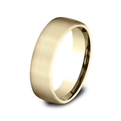 Benchmark Men's 6.5mm Satin Finish Wedding Ring in 14K Yellow Gold