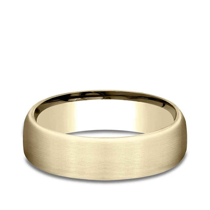 Benchmark Men's 6.5mm Satin Finish Wedding Ring in 14K Yellow Gold
