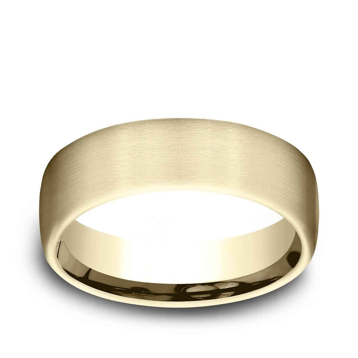 Benchmark Men's 6.5mm Satin Finish Wedding Ring in 14K Yellow Gold