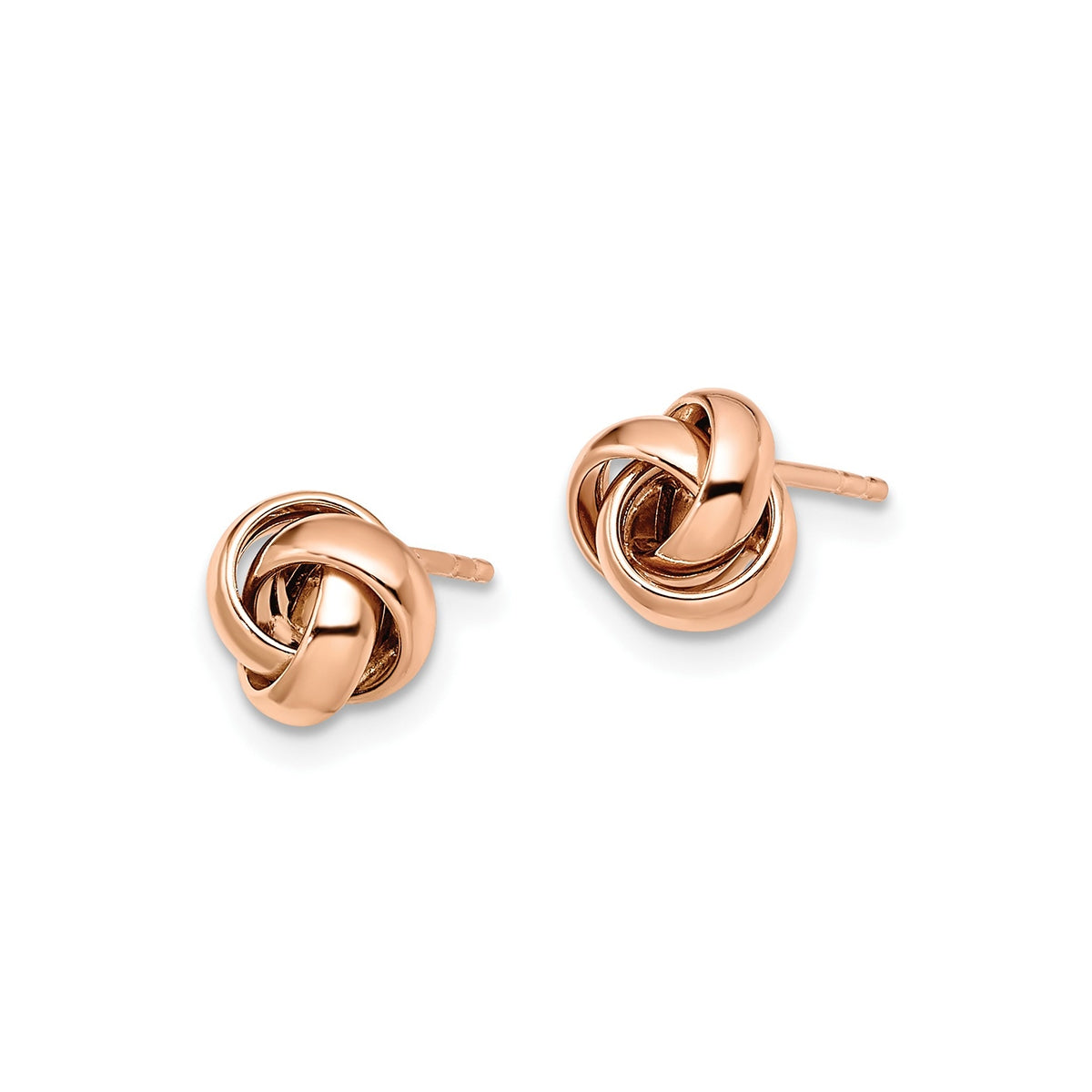 Knot Earrings in 14K Pink Gold front view