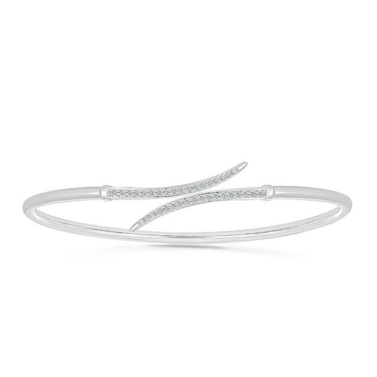 1/4 ct. tw. Diamond Bypass Bangle Bracelet in Sterling Silver