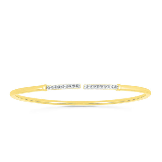 1/4 ct. tw. Diamond Open Cuff Bracelet in 10K Yellow Gold