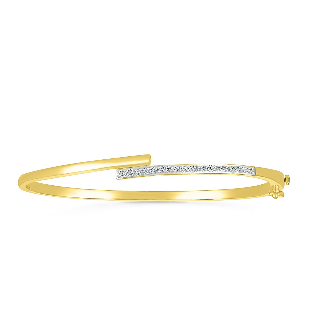 1/4 ct. tw. Diamond Bangle Bracelet in 10K Yellow Gold (2)