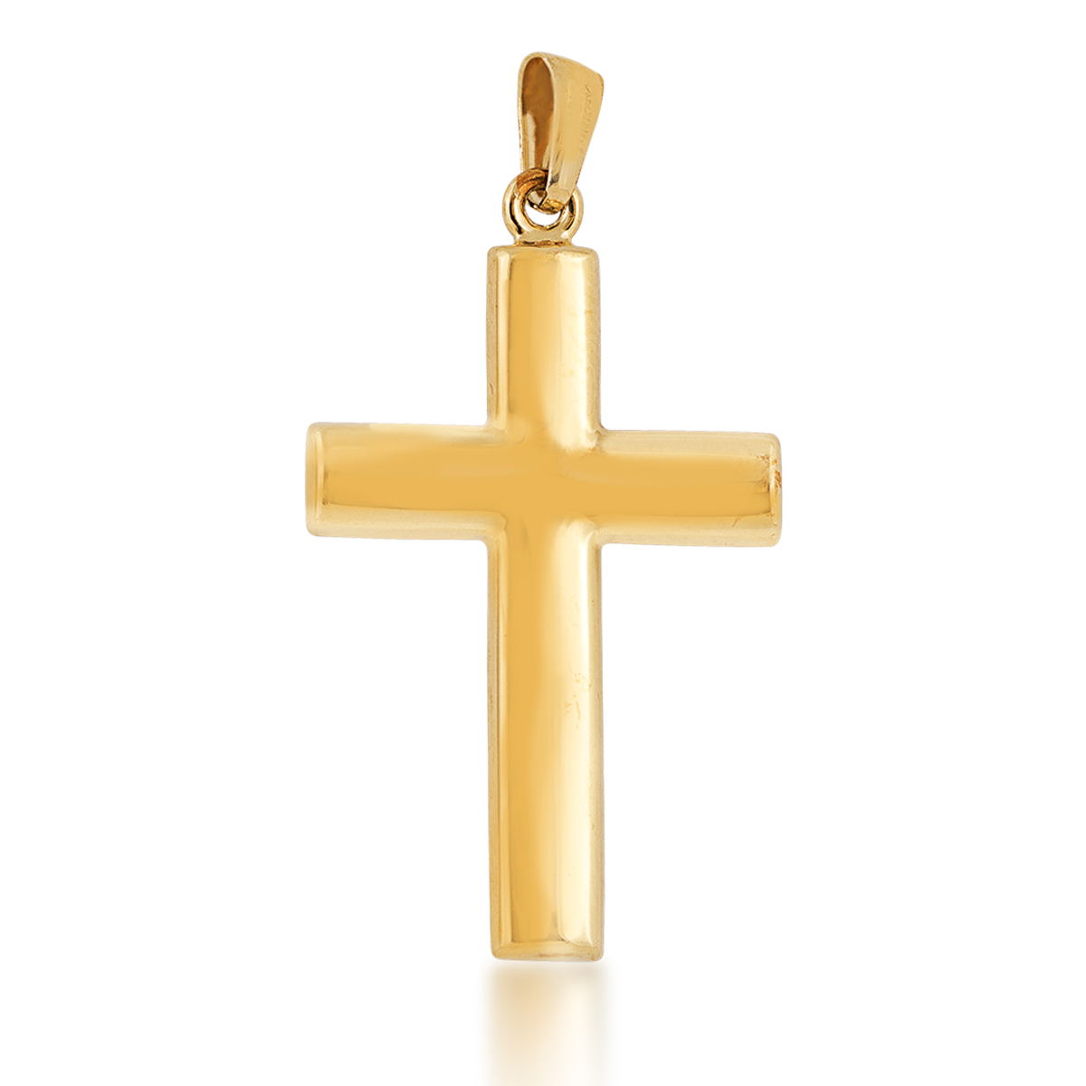 Reversible Cross Pendant in 10K White & Yellow Gold front view