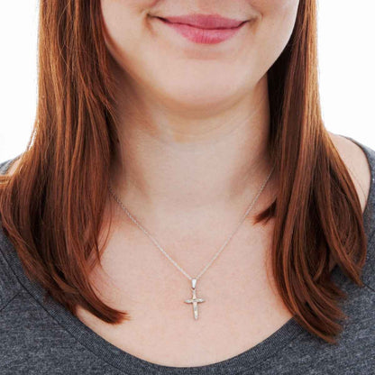Black Hills Gold Small Cross Pendant with Grape Accented Ends in Sterling Silver front view