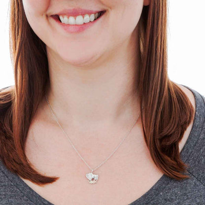 Black Hills Gold Buffalo Pendant in Sterling Silver front view