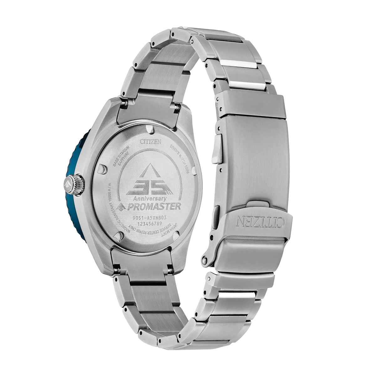 Citizen Men's Promaster Fujitsubo Eco-Drive Titanium Watch with Blue Dial front view