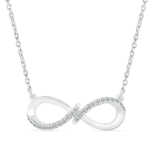 1/10 ct. tw. Diamond Infinity Necklace in 10K White Gold