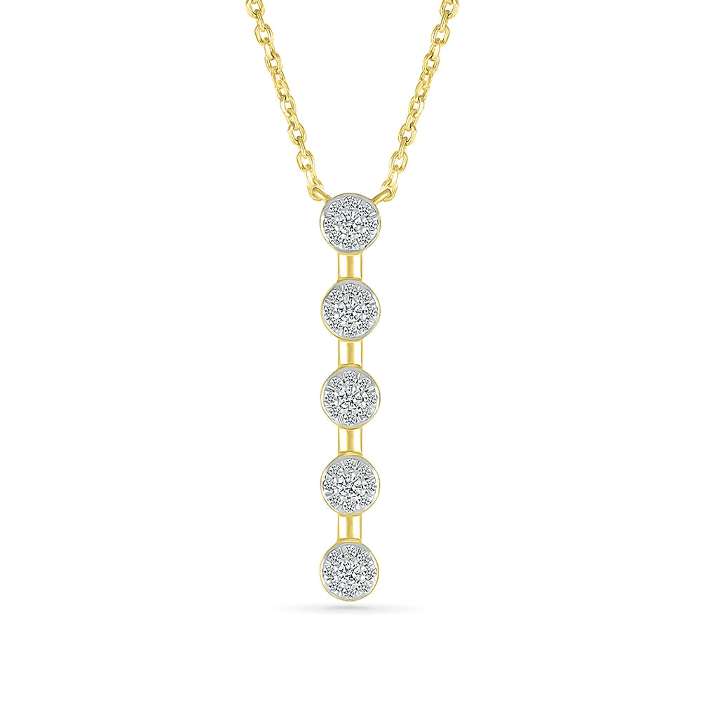 1/4 ct. tw. Diamond Cluster Necklace in 10K Yellow Gold