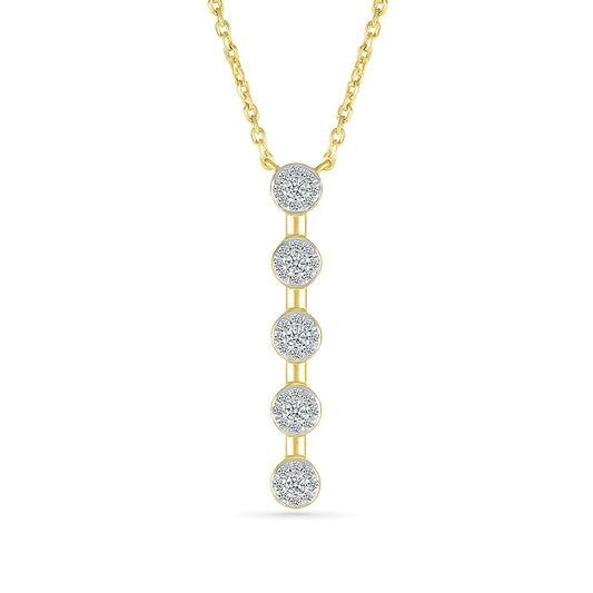 1/4 ct. tw. Diamond Cluster Necklace in 10K Yellow Gold