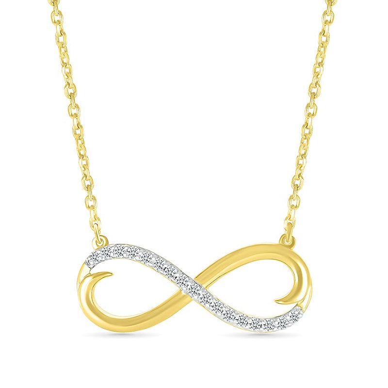 1/10 ct. tw. Diamond Infinity Necklace in 10K Yellow Gold