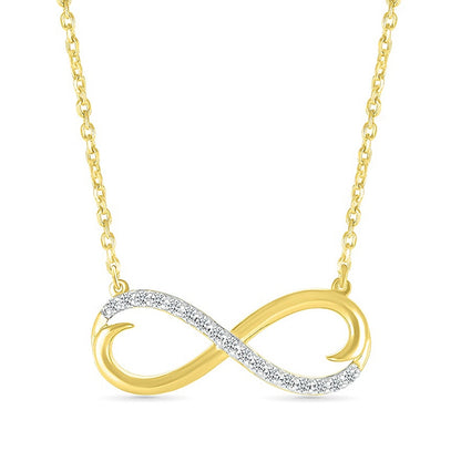 1/10 ct. tw. Diamond Infinity Necklace in 10K Yellow Gold