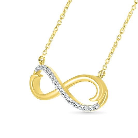1/10 ct. tw. Diamond Infinity Necklace in 10K Yellow Gold front view