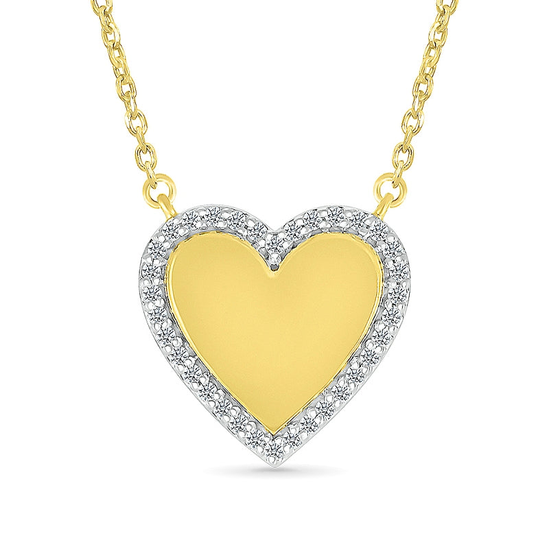 1/8 ct. tw. Diamond Heart Necklace in 10K Yellow Gold