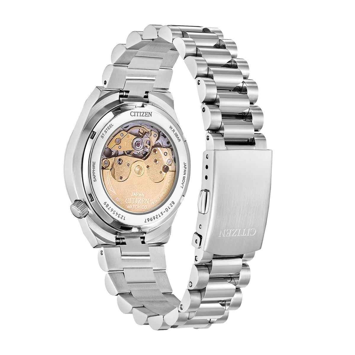 Citizen Ladies' Tsyuosa Eco-Drive Stainless Steel Watch with Pink Dial front view