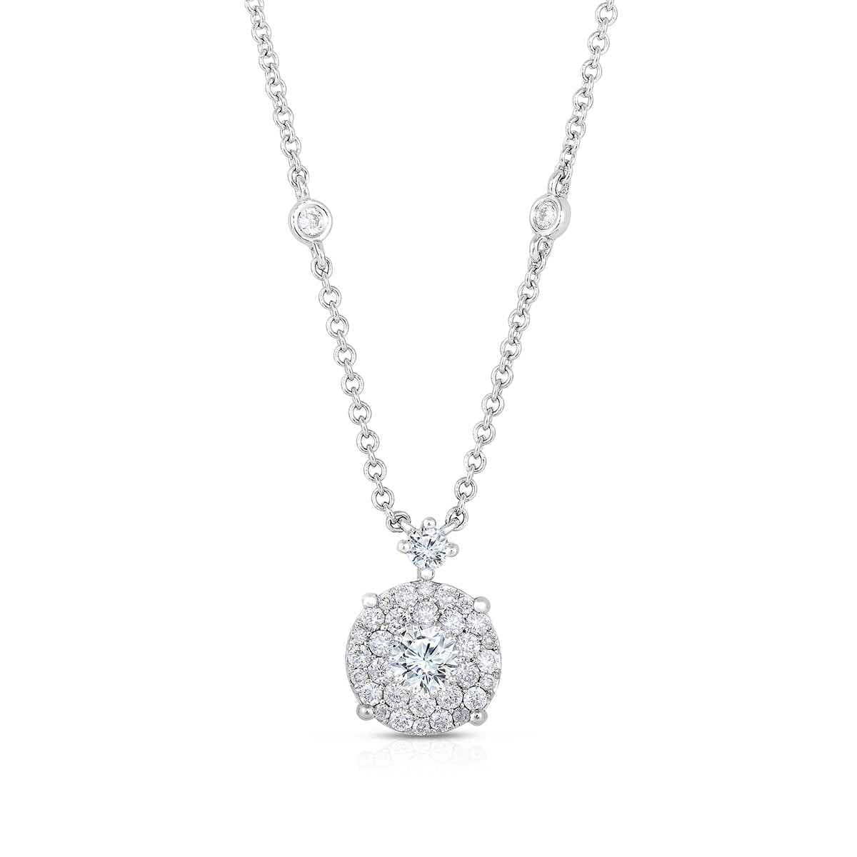 Fairytale Diamonds 2/3 ct. tw. Round Diamond Double Halo Necklace in 10K White Gold