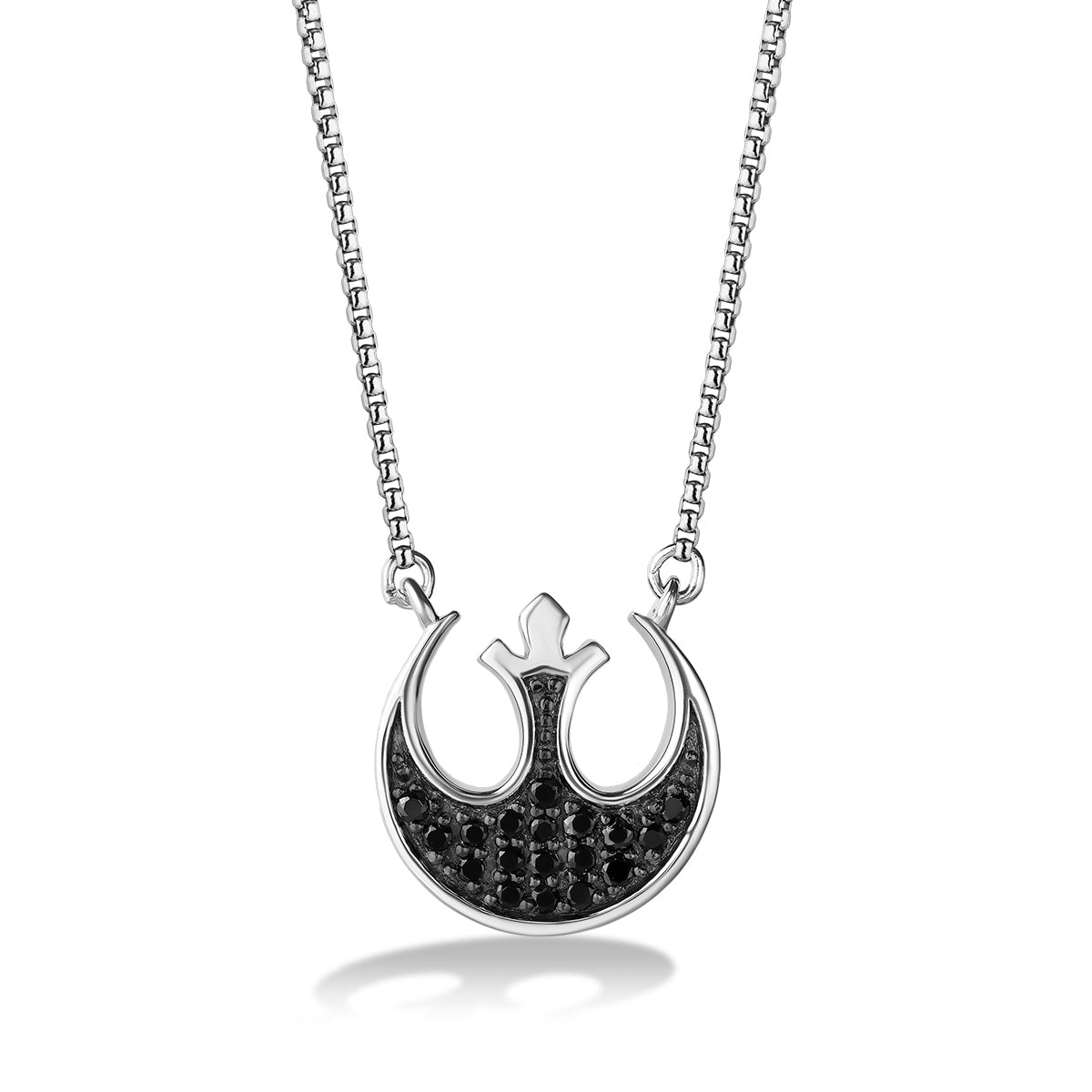 Star Wars The Rebel 1/4 ct. tw. Treated Black Diamond Necklace with Black Rhodium Plating in Sterling Silver