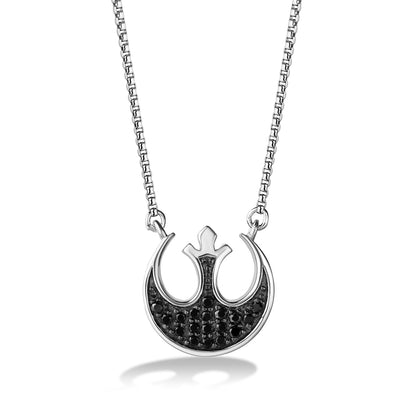 Star Wars The Rebel 1/4 ct. tw. Treated Black Diamond Necklace with Black Rhodium Plating in Sterling Silver