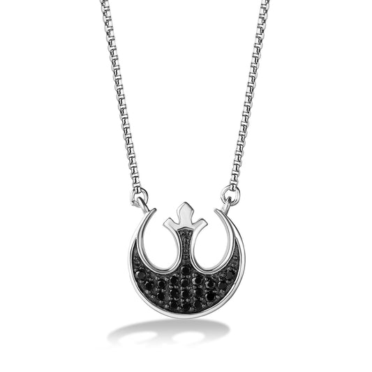Star Wars The Rebel 1/4 ct. tw. Treated Black Diamond Necklace with Black Rhodium Plating in Sterling Silver