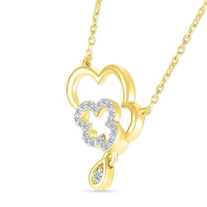 1/10 ct. tw. Diamond Rain Cloud Necklace in 10K Yellow Gold front view