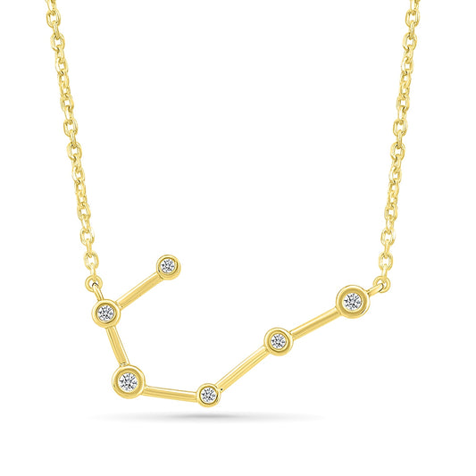 Diamond Accent Cancer Constellation Necklace in 10K Yellow Gold