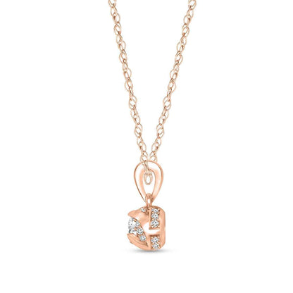 1/4 ct. tw. Round Diamond Pendant in 10K Pink Gold front view