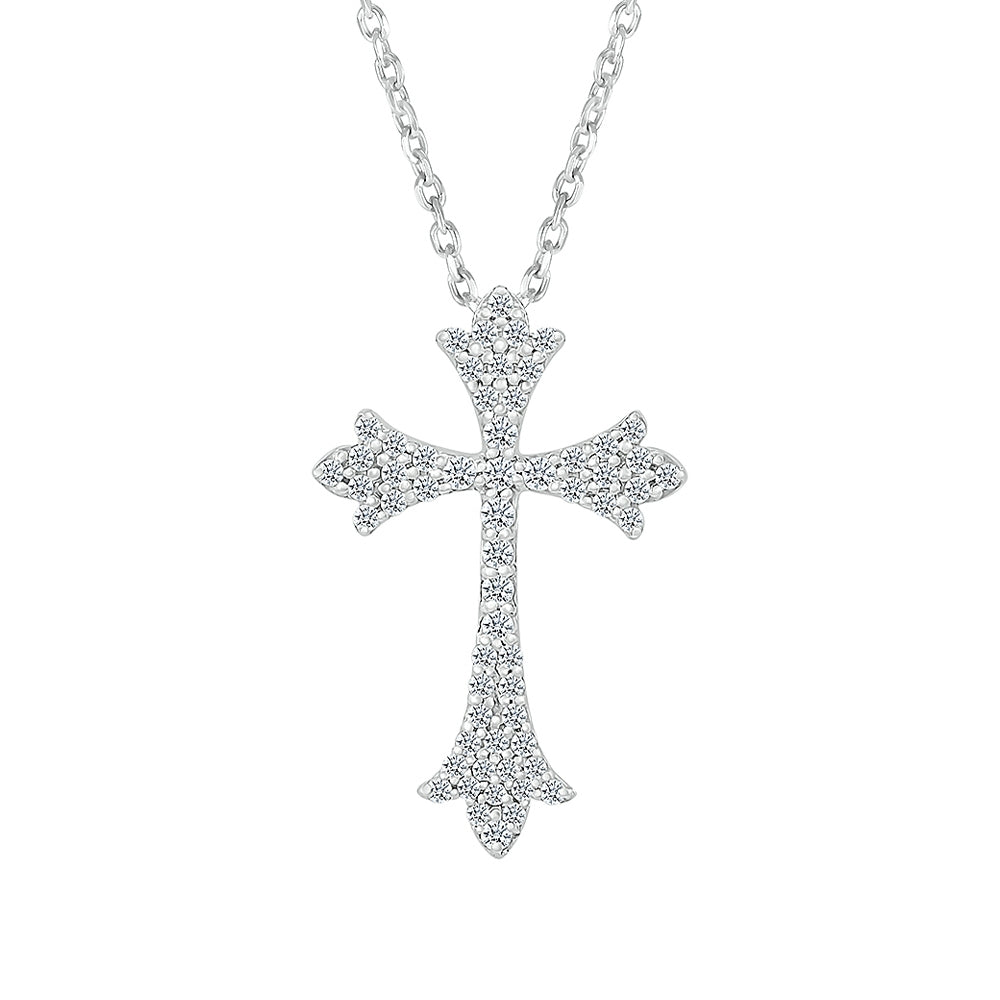 1/4 ct. tw. Diamond Cross Pendant in 10K White Gold (2)