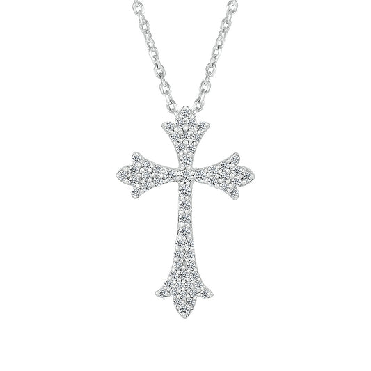 1/4 ct. tw. Diamond Cross Pendant in 10K White Gold (2)