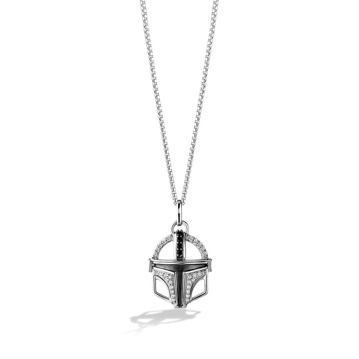 Star Wars The Mandalorian 1/10 ct. tw. White & Treated Black Diamond Pendant in Sterling Silver